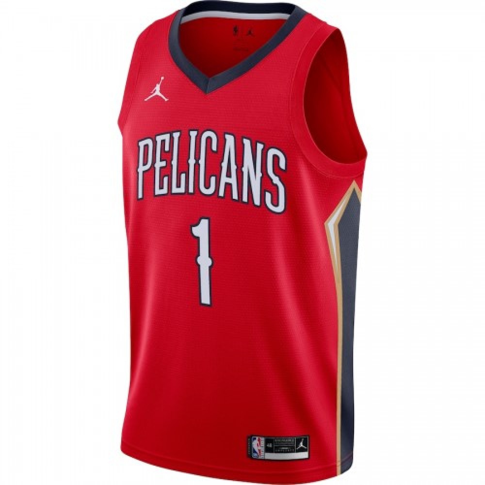 Men's New Orleans Pelicans Zion Williamson #1 Jordan Red 20/21 Jersey-Statement Edition-Pro Kit Vault | Brand New 26/27 Sports Jerseys